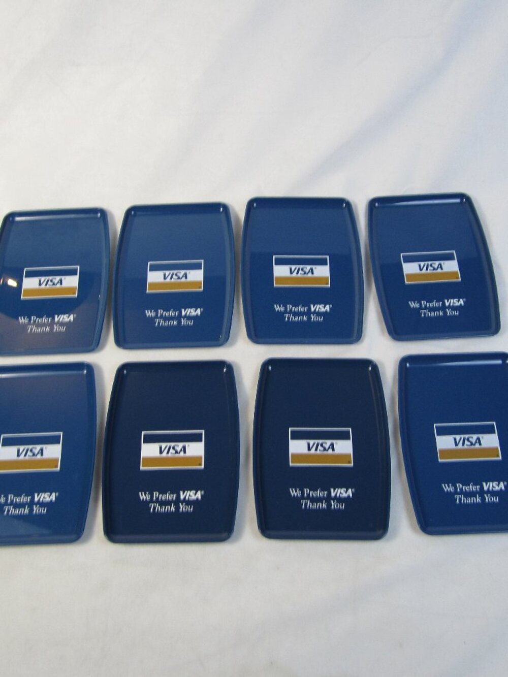 Visa Point of Sale Cashier Blue Plastic Trays - Vintage - Lot of 8 - Used